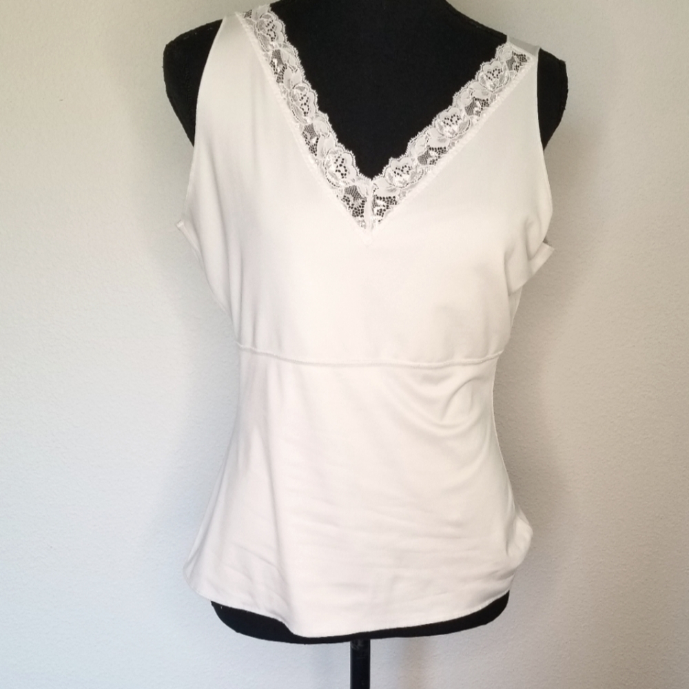 Spanx Shapewear Camisole Top Lace Trimmed Off-white 1X